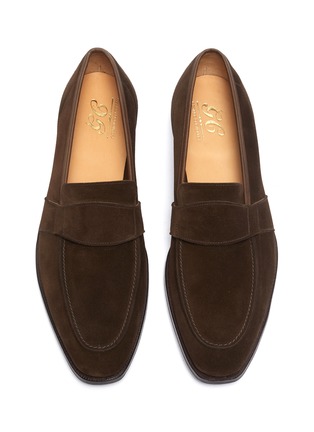 Detail View - Click To Enlarge - GEORGE CLEVERLEY - Owen' Wide Strap Suede Penny Loafers
