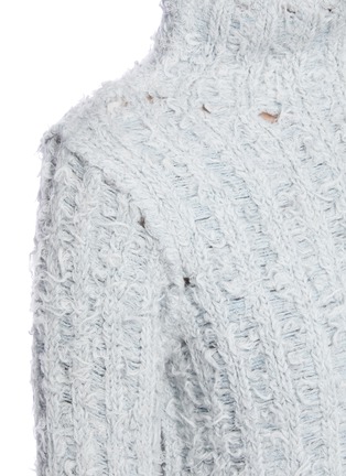  - ACNE STUDIOS - Distressed Detail High Neck Rib Open Knit Wool Blend Sweater