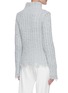 Back View - Click To Enlarge - ACNE STUDIOS - Distressed Detail High Neck Rib Open Knit Wool Blend Sweater