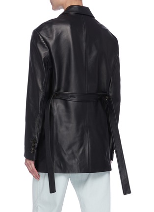 Back View - Click To Enlarge - ACNE STUDIOS - Lambskin Leather Belted Blazer