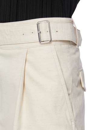  - ACNE STUDIOS - Belted raw canvas tailored shorts