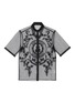 Main View - Click To Enlarge - ACNE STUDIOS - Logo Floral Embroidered Sheer Short Sleeve Shirt