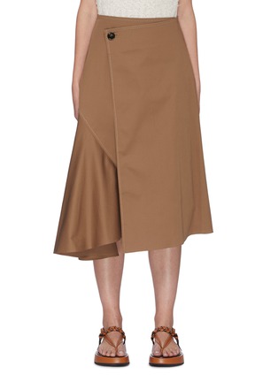 Main View - Click To Enlarge - ACNE STUDIOS - Asymmetric waist side pleat midi skirt