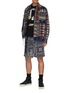 Figure View - Click To Enlarge - SACAI - Patchwork Flannel Plaid Coach Jacket