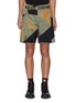Main View - Click To Enlarge - SACAI - Belted Geometric Patchwork Shorts