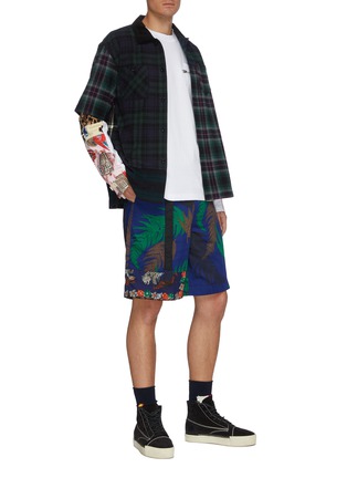 Figure View - Click To Enlarge - SACAI - Patchwork Flannel Plaid Patch Pocket Shirt