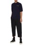 Figure View - Click To Enlarge - SACAI - Shoulder Zip Hybrid Knit Front Shirt