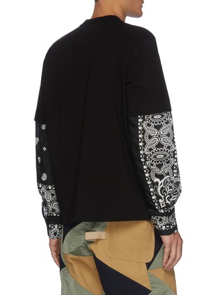 Back View - Click To Enlarge - SACAI - Archive Print Patchwork Panel Layered Long Sleeve Shirt