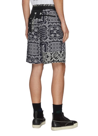 Back View - Click To Enlarge - SACAI - Belted Archive Print Patchwork Shorts