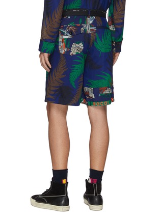 Back View - Click To Enlarge - SACAI - Belted Archive Print Patchwork Shorts