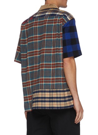 Back View - Click To Enlarge - SACAI - Flannel plaid patchwork shirt