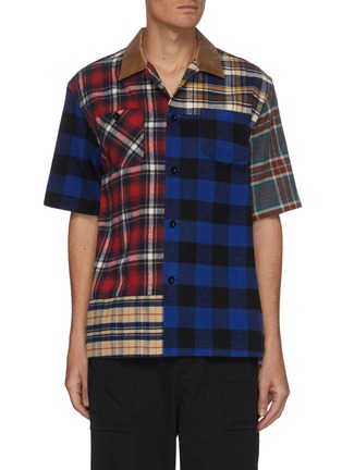 Main View - Click To Enlarge - SACAI - Flannel plaid patchwork shirt