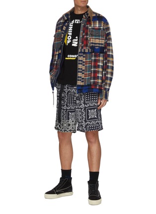 Figure View - Click To Enlarge - SACAI - Archive patchwork print T-shirt