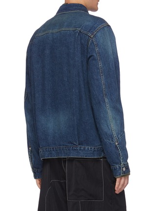 Back View - Click To Enlarge - SACAI - Contrast Nylon Panel Deconstructed Denim Jacket
