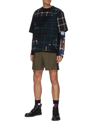 Figure View - Click To Enlarge - SACAI - Archive print patchwork sleeve T-shirt