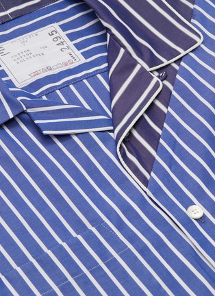  - SACAI - Patchwork collar striped cotton poplin shirt