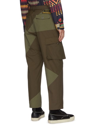 Back View - Click To Enlarge - SACAI - Belted Colourblock Patchwork Cargo Pants