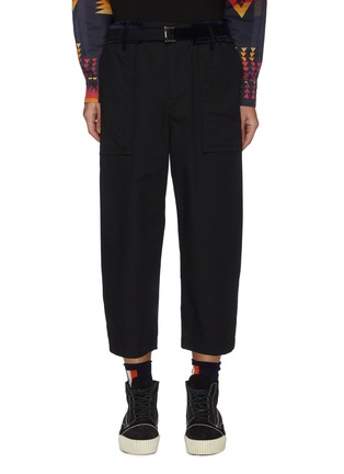 Main View - Click To Enlarge - SACAI - Belted straight oxford pants