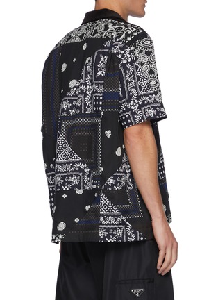 Back View - Click To Enlarge - SACAI - Geometric Panel Archive Print Patchwork Shirt