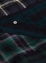  - SACAI - Flannel plaid patchwork zipped shoulder T-shirt