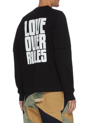 Back View - Click To Enlarge - SACAI - Love over rules slogan back T-shirt