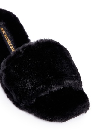 Detail View - Click To Enlarge - AVEC MODÉRATION - 'Kitzbuhel' faux fur slippers