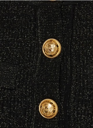  - BALMAIN - Button embellished metallic cardigan