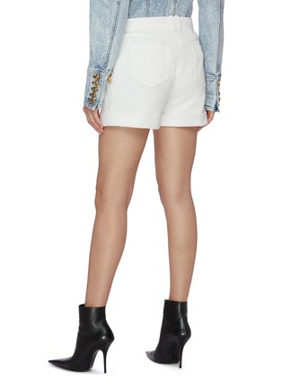 Back View - Click To Enlarge - BALMAIN - Button embellished low rise shorts