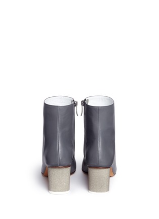 Back View - Click To Enlarge - GRAY MATTERS - 'Monika' concrete heel leather boots