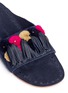 Detail View - Click To Enlarge - FIGUE SHOES - 'Noona' tassel pompom suede slide sandals