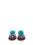 Front View - Click To Enlarge - FIGUE SHOES - 'Suzanni' pompom embroidered velvet slides
