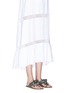 Figure View - Click To Enlarge - FIGUE SHOES - 'Scaramouche' stripe tassel braided suede sandals