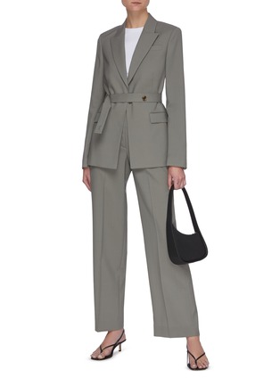 Figure View - Click To Enlarge - EQUIL - Belted Flap Pocket Blazer