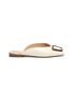 Main View - Click To Enlarge - SAM EDELMAN - Lavina' snakeskin embossed leather tab buckle leather slides