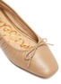 Detail View - Click To Enlarge - SAM EDELMAN - Meg' chain heel ruched leather ballerina flats