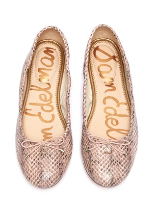 Detail View - Click To Enlarge - SAM EDELMAN - FELICIA' SNAKE PRINT LEATHER BALLET FLATS