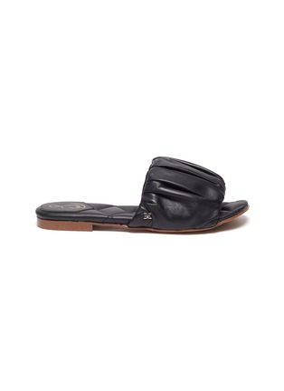 Main View - Click To Enlarge - SAM EDELMAN - Briar' Ruch Leather Strap Slides