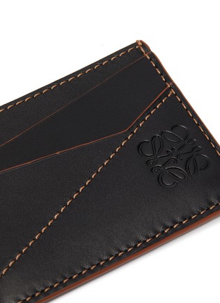 Detail View - Click To Enlarge - LOEWE - Puzzle' Contrast Stitch Leather Cardholder
