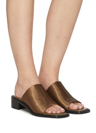 Figure View - Click To Enlarge - OSOI - Derriper' Satin Heeled Mules
