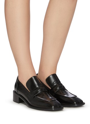 Figure View - Click To Enlarge - OSOI - Derrick' Square Toe Leather Loafers