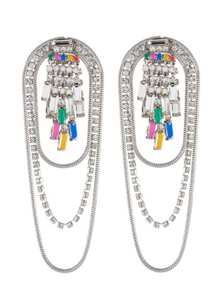 Main View - Click To Enlarge - VENNA - Crystal Chain Triple Strand Earrings