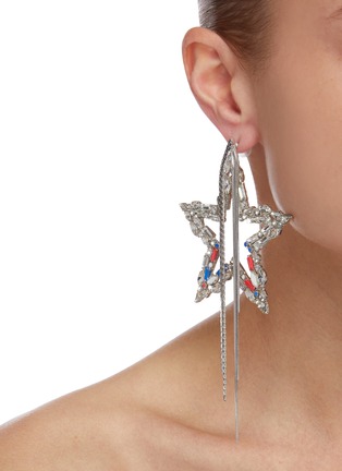 Figure View - Click To Enlarge - VENNA - Crystal Star Chain Tassel Drop Earrings