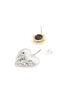 Detail View - Click To Enlarge - VENNA - Crystal Embellished Detachable Heart Charm Marble Effect Stud Earrings