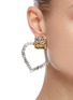 Figure View - Click To Enlarge - VENNA - Crystal Embellished Detachable Heart Charm Tiger Stud Earrings