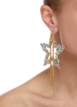 Figure View - Click To Enlarge - VENNA - Crystal Star Chain Tassel Drop Earrings
