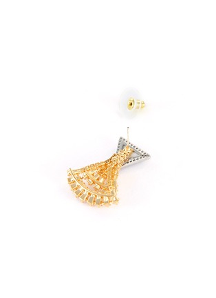 Detail View - Click To Enlarge - VENNA - Crystal Embellished Fan Triangle Earrings