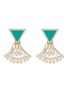 Main View - Click To Enlarge - VENNA - Crystal Embellished Fan Triangle Earrings
