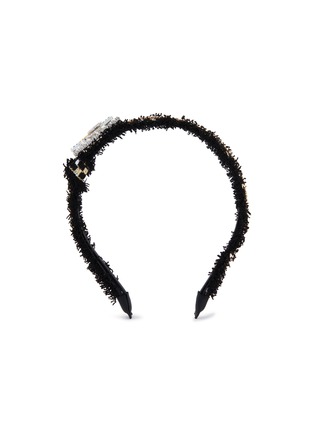 Main View - Click To Enlarge - VENNA - Crystal Embellished Love Motif Lace Headband