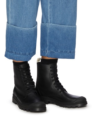 Figure View - Click To Enlarge - LOEWE - Calfskin Leather Combat Boots