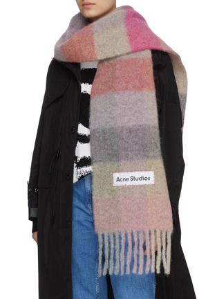 Figure View - Click To Enlarge - ACNE STUDIOS - Check print wool scarf